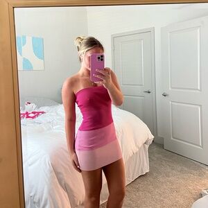 Pink striped dress